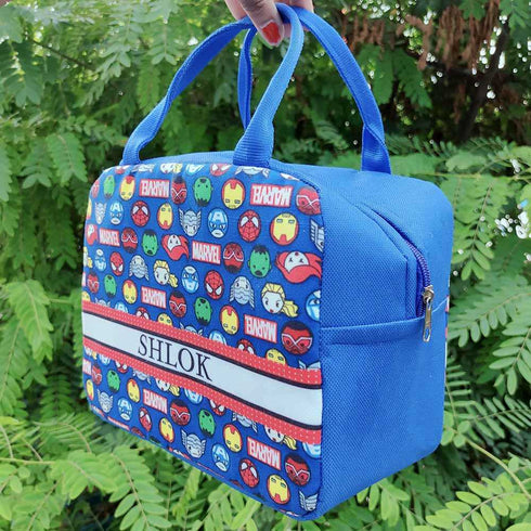 Personalised Cartoon Kids Lunch Bag With Handle